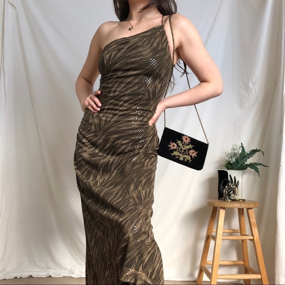Vintage Dresses & Skirts - SOLD | 90s reptile strappy maxi dress